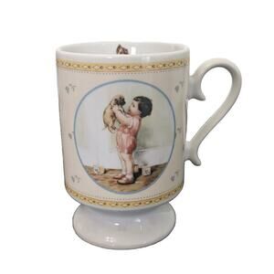 Rare 1987 Bessie Pease Gutmann Footed Mug Girl With Dog Puppy Heirloom #H1929